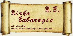 Mirko Babarogić vizit kartica